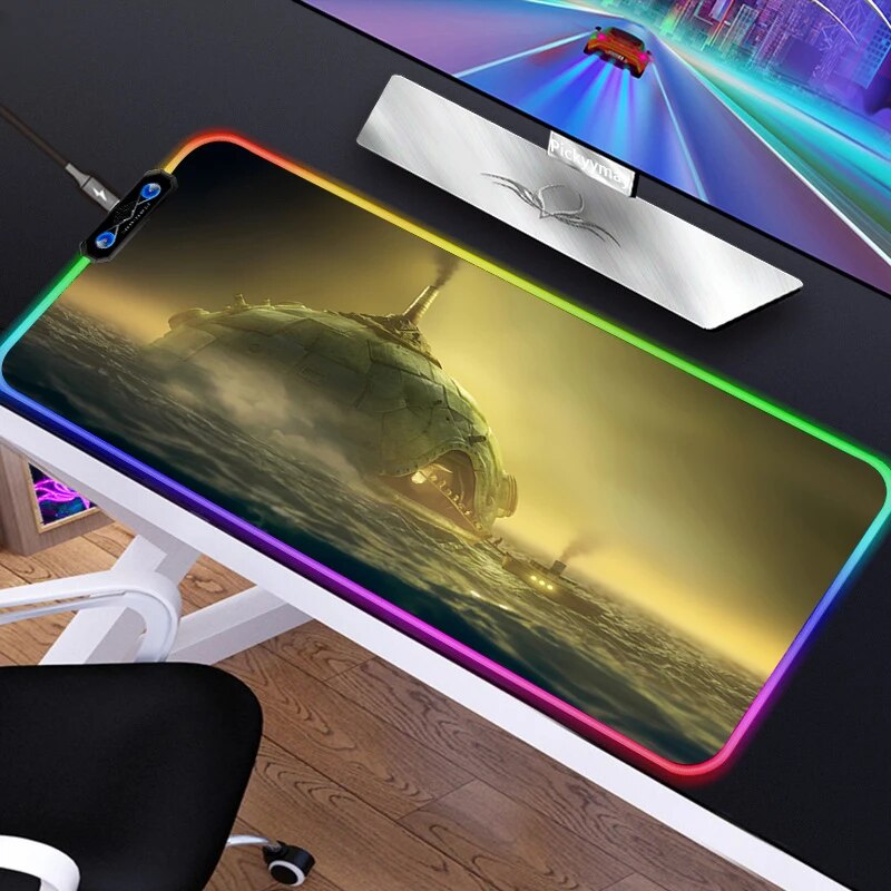 Little Nightmares Large RGB Gaming Mouse Pad XXL LED Mause Pad PC Gamer Mouse Carpet Big 19 